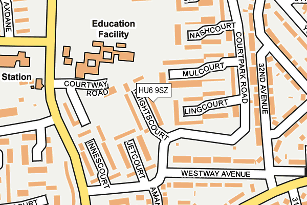 HU6 9SZ map - OS OpenMap – Local (Ordnance Survey)