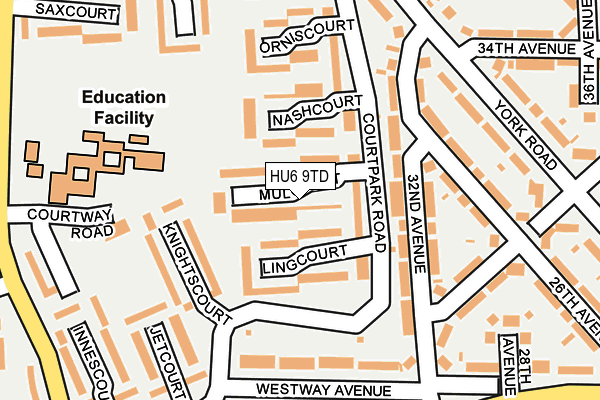 HU6 9TD map - OS OpenMap – Local (Ordnance Survey)