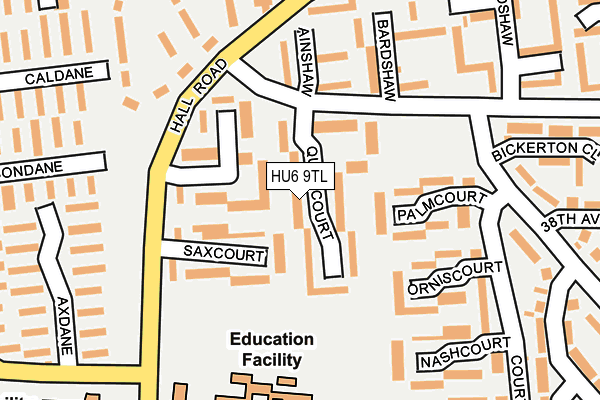 HU6 9TL map - OS OpenMap – Local (Ordnance Survey)