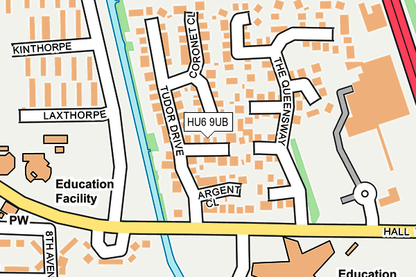 HU6 9UB map - OS OpenMap – Local (Ordnance Survey)