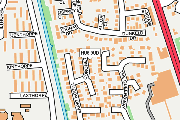 HU6 9UD map - OS OpenMap – Local (Ordnance Survey)