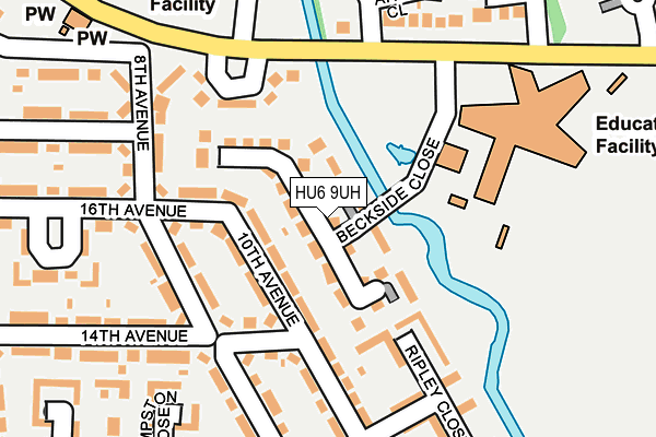 HU6 9UH map - OS OpenMap – Local (Ordnance Survey)
