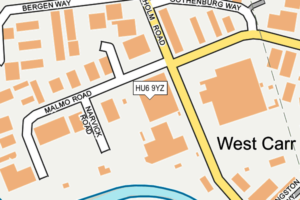 HU6 9YZ map - OS OpenMap – Local (Ordnance Survey)