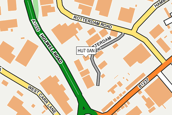 HU7 0AN map - OS OpenMap – Local (Ordnance Survey)