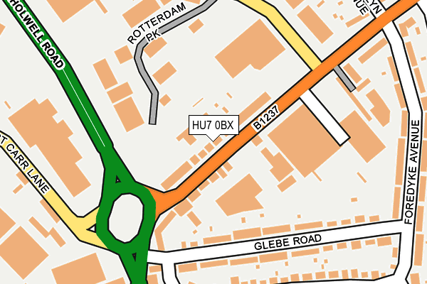 HU7 0BX map - OS OpenMap – Local (Ordnance Survey)