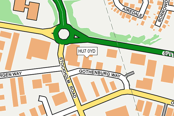 HU7 0YD map - OS OpenMap – Local (Ordnance Survey)