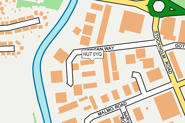 HU7 0YQ map - OS OpenMap – Local (Ordnance Survey)