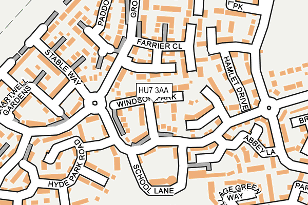 HU7 3AA map - OS OpenMap – Local (Ordnance Survey)