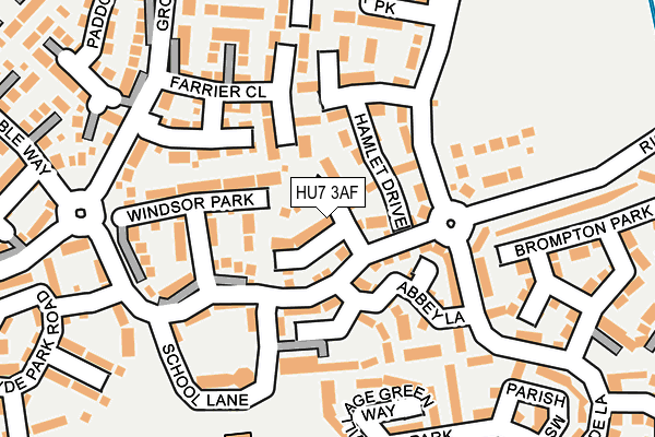 HU7 3AF map - OS OpenMap – Local (Ordnance Survey)