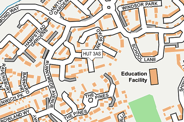 HU7 3AS map - OS OpenMap – Local (Ordnance Survey)