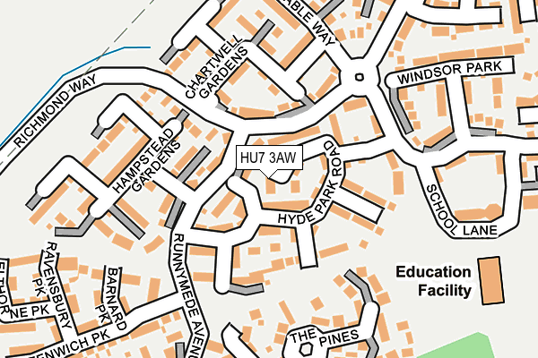 HU7 3AW map - OS OpenMap – Local (Ordnance Survey)