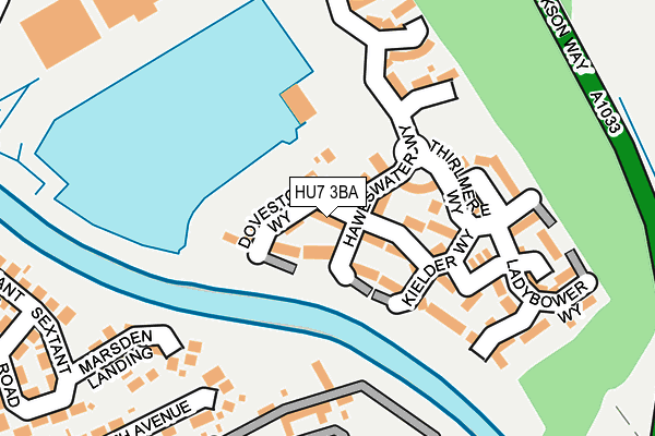 HU7 3BA map - OS OpenMap – Local (Ordnance Survey)