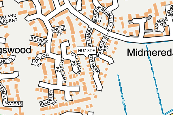 HU7 3DF map - OS OpenMap – Local (Ordnance Survey)