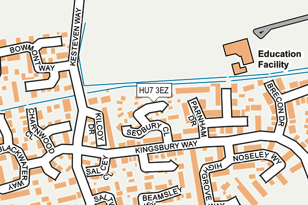 HU7 3EZ map - OS OpenMap – Local (Ordnance Survey)