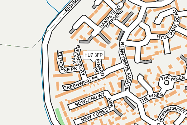 HU7 3FP map - OS OpenMap – Local (Ordnance Survey)