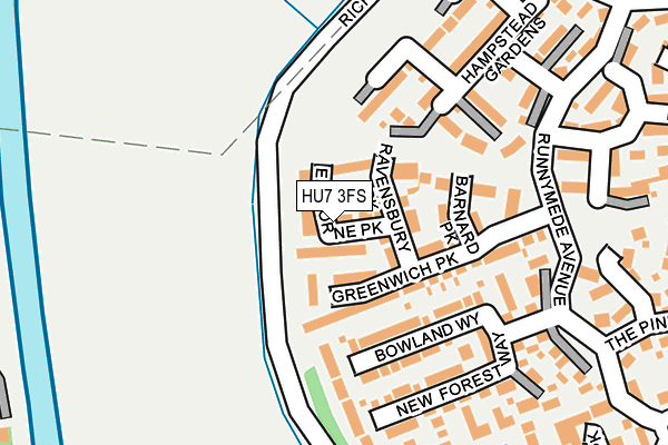 HU7 3FS map - OS OpenMap – Local (Ordnance Survey)