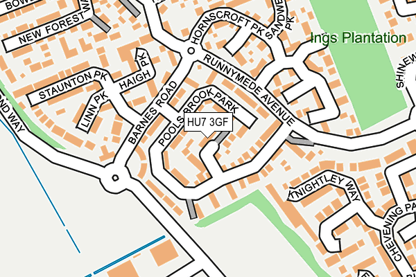 HU7 3GF map - OS OpenMap – Local (Ordnance Survey)
