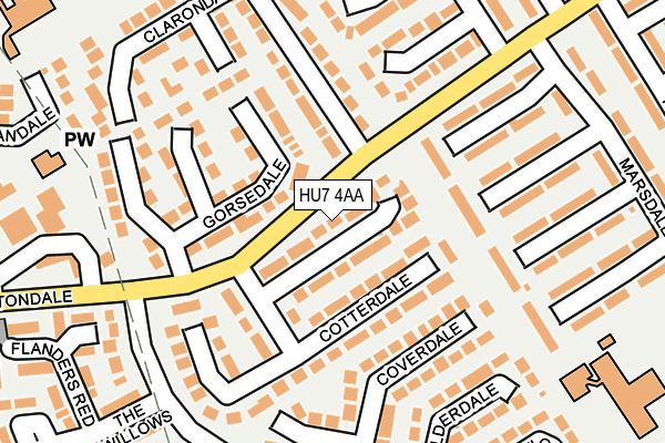 HU7 4AA map - OS OpenMap – Local (Ordnance Survey)