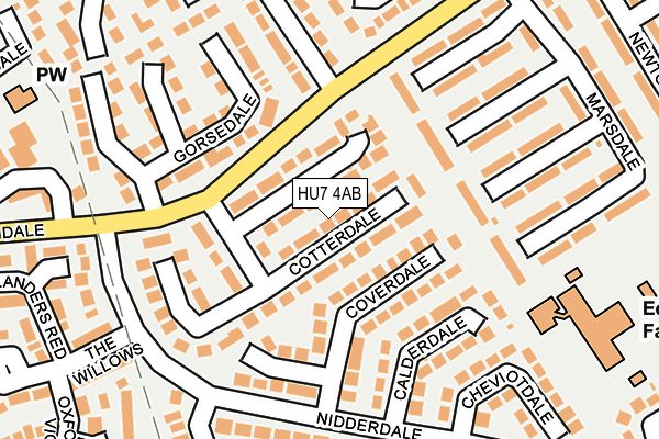 HU7 4AB map - OS OpenMap – Local (Ordnance Survey)
