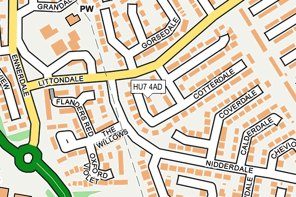 HU7 4AD map - OS OpenMap – Local (Ordnance Survey)