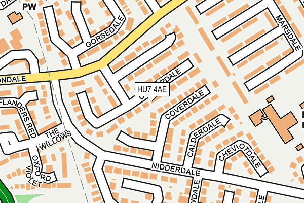 HU7 4AE map - OS OpenMap – Local (Ordnance Survey)