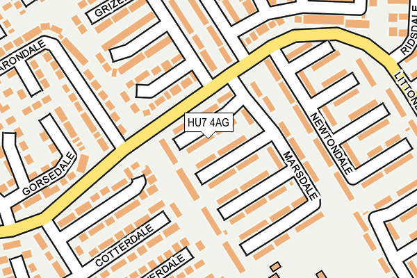 HU7 4AG map - OS OpenMap – Local (Ordnance Survey)