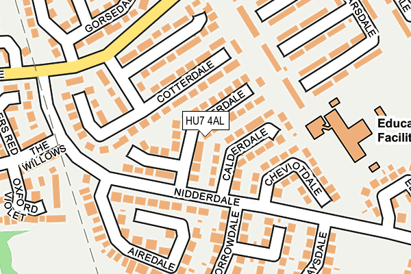 HU7 4AL map - OS OpenMap – Local (Ordnance Survey)