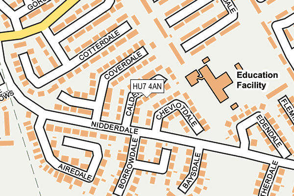 HU7 4AN map - OS OpenMap – Local (Ordnance Survey)