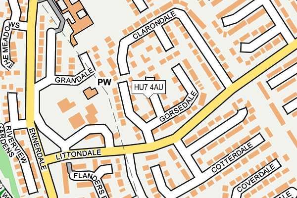 HU7 4AU map - OS OpenMap – Local (Ordnance Survey)