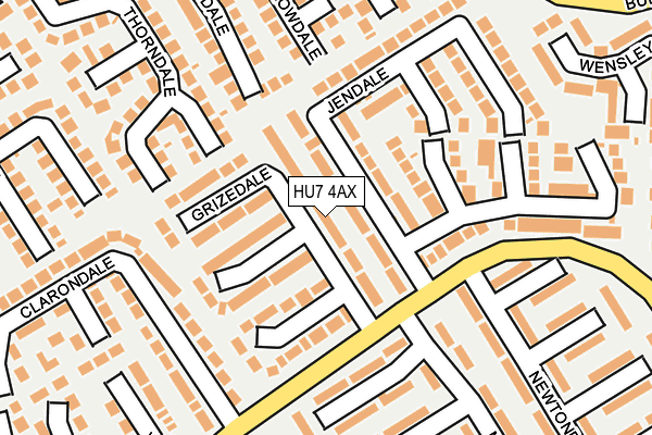 HU7 4AX map - OS OpenMap – Local (Ordnance Survey)