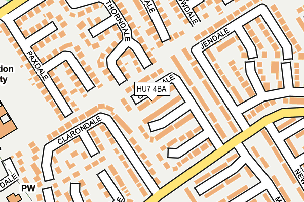 HU7 4BA map - OS OpenMap – Local (Ordnance Survey)