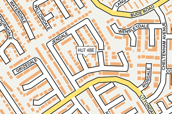 HU7 4BE map - OS OpenMap – Local (Ordnance Survey)
