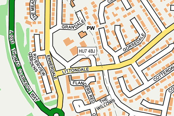 HU7 4BJ map - OS OpenMap – Local (Ordnance Survey)
