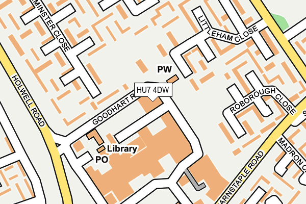 HU7 4DW map - OS OpenMap – Local (Ordnance Survey)