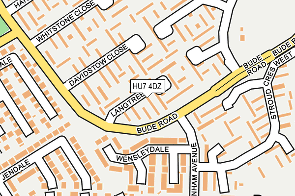 HU7 4DZ map - OS OpenMap – Local (Ordnance Survey)