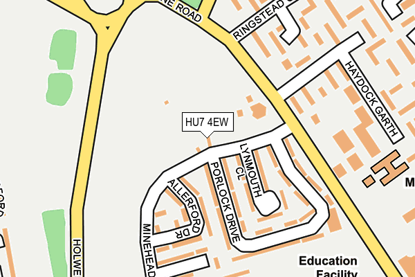 HU7 4EW map - OS OpenMap – Local (Ordnance Survey)