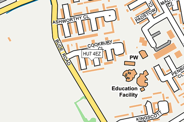 HU7 4EZ map - OS OpenMap – Local (Ordnance Survey)
