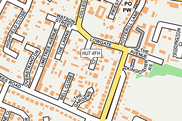 HU7 4FH map - OS OpenMap – Local (Ordnance Survey)
