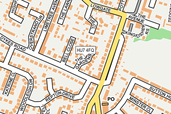 HU7 4FQ map - OS OpenMap – Local (Ordnance Survey)