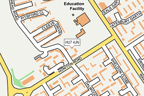 HU7 4JN map - OS OpenMap – Local (Ordnance Survey)