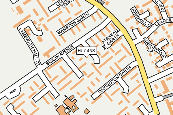 HU7 4NS map - OS OpenMap – Local (Ordnance Survey)