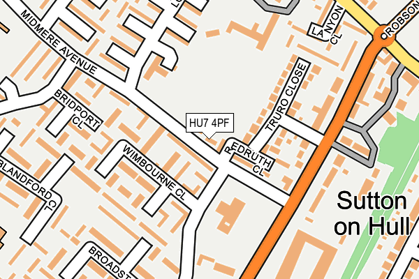 HU7 4PF map - OS OpenMap – Local (Ordnance Survey)