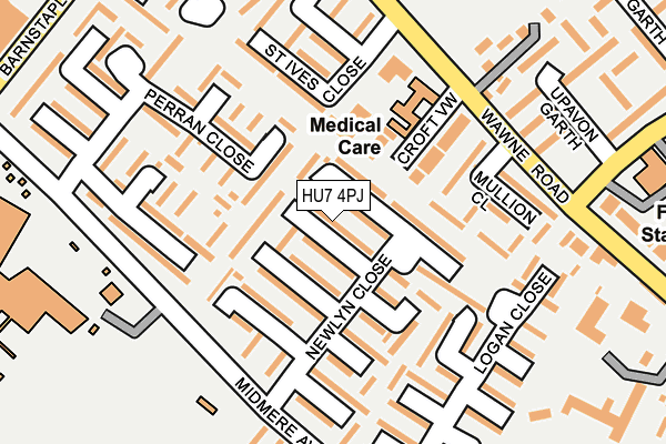 HU7 4PJ map - OS OpenMap – Local (Ordnance Survey)