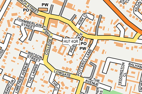 HU7 4QR map - OS OpenMap – Local (Ordnance Survey)