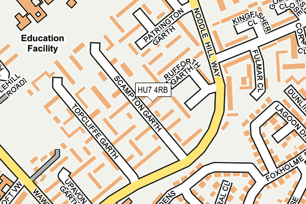 HU7 4RB map - OS OpenMap – Local (Ordnance Survey)