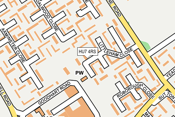HU7 4RS map - OS OpenMap – Local (Ordnance Survey)