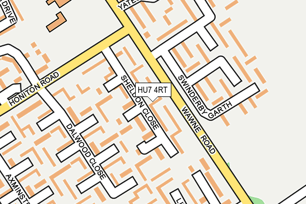 HU7 4RT map - OS OpenMap – Local (Ordnance Survey)