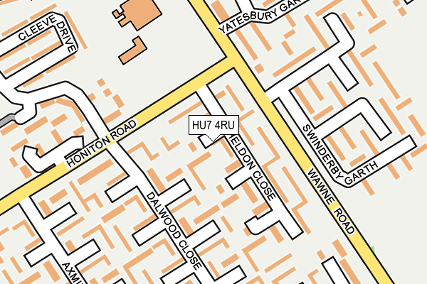 HU7 4RU map - OS OpenMap – Local (Ordnance Survey)