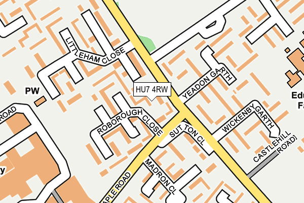 HU7 4RW map - OS OpenMap – Local (Ordnance Survey)