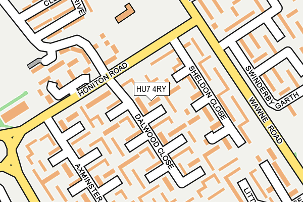 HU7 4RY map - OS OpenMap – Local (Ordnance Survey)